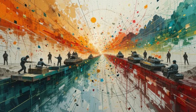 Representaci&oacute;n abstracta de los conflictos fronterizos entre India y China