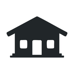 Fototapeta premium Silhouette of a simple house with gabled roof and windows