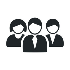 Fototapeta premium Group icon with three figures in formal attire on white background