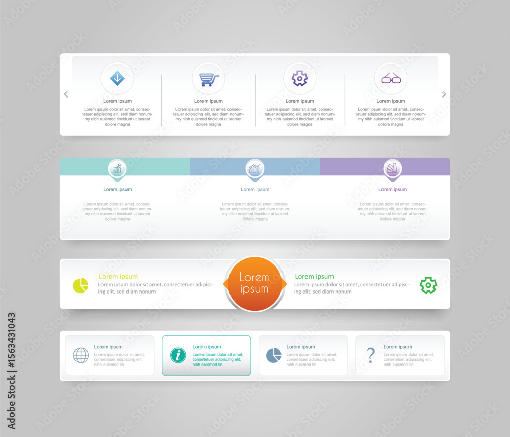 Poster web design menu templates. website design template navigation elements. menu bar.
