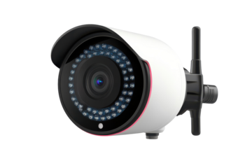 Wireless Security Camera with LED Lights Home Surveillance System isolated on a transparent background