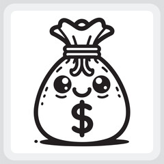 Cute Money Bag Design for Financial Graphics