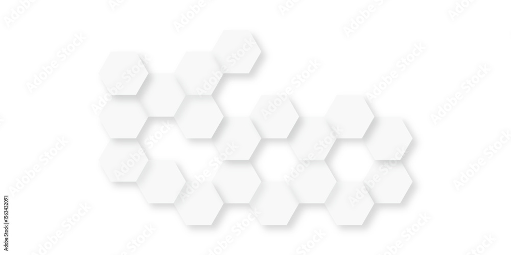 Poster white seamless hex png with modern abstract layout and soft polygon design.