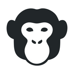 Fototapeta premium Graphic monkey face logo with minimalist black and white design