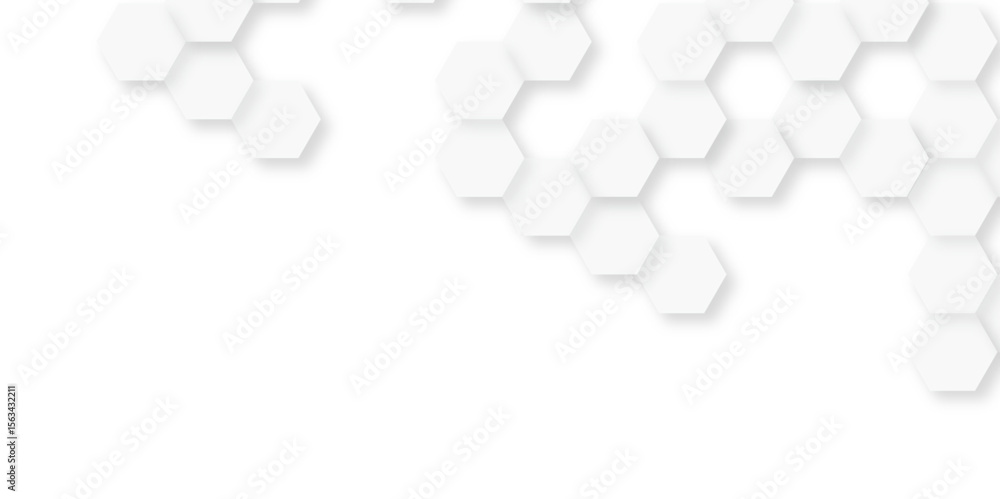Poster minimal white honeycomb hex pattern png for clean tech design background.
