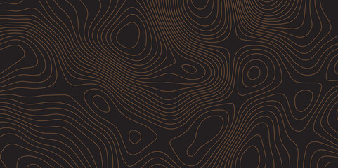 Abstract black terrain lines vector background with topographic contour mapping.