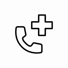 Phone medical call icon vector sign
