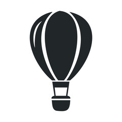 Obraz premium Minimalist hot air balloon silhouette on white background