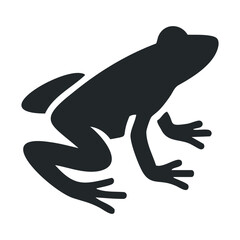 Obraz premium Silhouette of a jumping frog in profile view for design and decoration