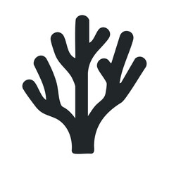 Obraz premium Minimalist black monochrome coral silhouette design