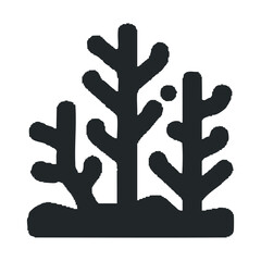 Fototapeta premium Abstract black coral icon on white background
