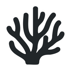 Obraz premium Silhouette of black coral on white background