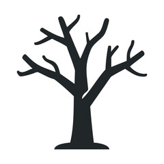 Fototapeta premium Silhouette of a leafless tree with simple branch structure