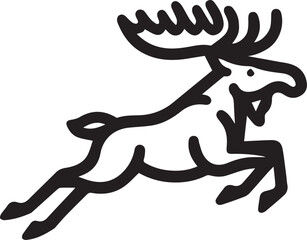Moose Vector In Black and White