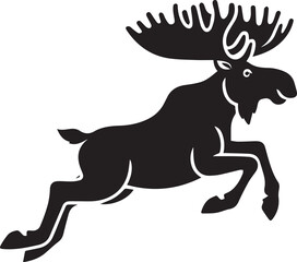 Moose Vector In Black and White