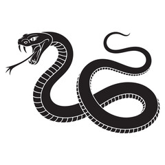 Fototapeta premium High Quality Snake Silhouette Vector Collection Bold and Striking Reptile Illustrations for Tattoo Art, Branding Projects, T-Shirt Prints, Jungle Wildlife Themes and Horror or Tribal Design Concepts.