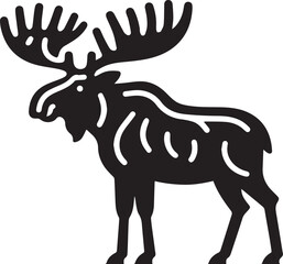Moose Vector In Black and White