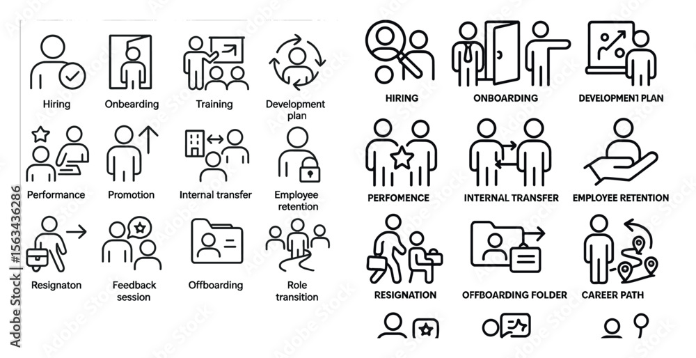 Poster the image is a collection of icons that represent various aspects of the workplace. the icons includ