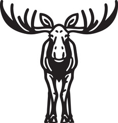 Moose Vector In Black and White