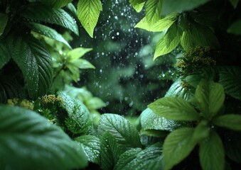 Rain Forest Lush Green Leaves Nature Background