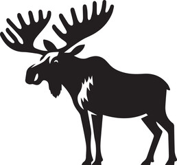 Moose Vector In Black and White