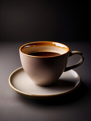 Obraz premium Cozy coffee scene with warm tones and soft light, captured in a quiet and inviting composition 