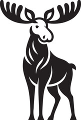 Moose Vector In Black and White