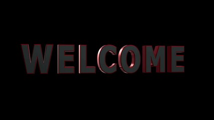 Futuristic Welcome Text – 3D Glowing Green Typography on Black background