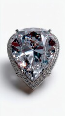 Stunning heart-shaped diamond ring with intricate silver detailing showcases elegance and brilliance in luxury jewelry design