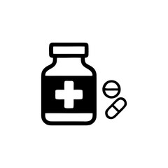 Medical Pill Bottle and Pills Symbolizing Healthcare and Medication, an Illustration of Prescription Drugs and Treatment