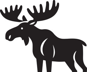 Moose Vector In Black and White