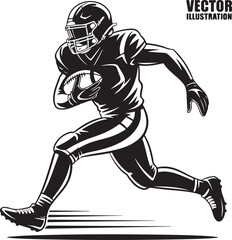 Naklejka premium American Football Player Silhouette Bundle – SVG PNG for CricutFootball Action Silhouettes – Tackle, Throw, Catch Vector SetHelmet & Touchdown Silhouettes – Sports Clipart for DIY ProjectsAmeric