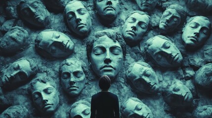 Fototapeta premium Exploring the Concept of Identity in a World of Masks and Faces