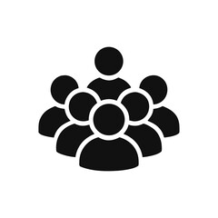 Iconic Group of People Symbol Representing Teamwork Collaboration and Community Engagement with a Singular Leader Leading the Way