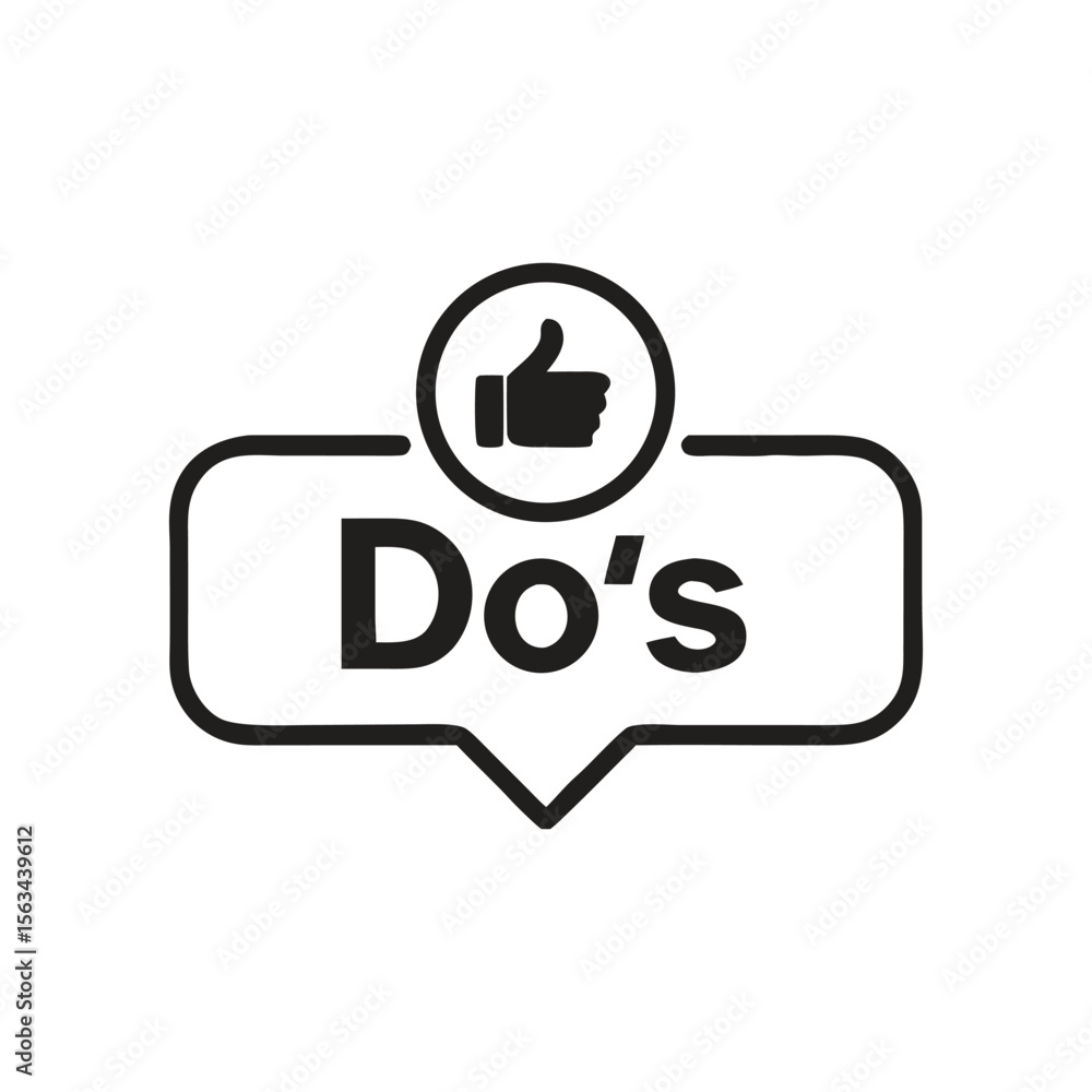 Aufkleber do's and don'ts graphic with thumbs up symbol guiding choices promoting best practices and positive 