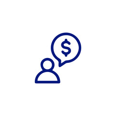 Person Thinking About Finances, Represented by Dollar Sign Icon