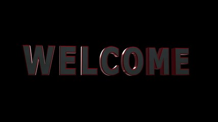 Futuristic Welcome Text – 3D Glowing Green Typography on Black background