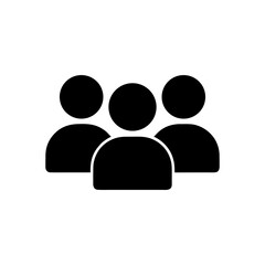 A Simple Icon Depicting a Group of People, Ideal for User Interface Design and Representation of Community, Team, and Collaboration