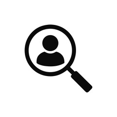 Finding the Right Candidate A Magnifying Glass Focused on a Person Icon Represents Recruitment and Talent Acquisition Processes