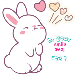Adorable Bunny Illustration Love and Smiles