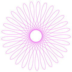 Geometric Pink Bloom – Transparent Spirograph Shape
