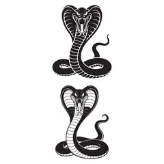 Fototapeta premium High Quality Snake Silhouette Vector Collection Bold and Striking Reptile Illustrations for Tattoo Art, Branding Projects, T-Shirt Prints, Jungle Wildlife Themes and Horror or Tribal Design Concepts.