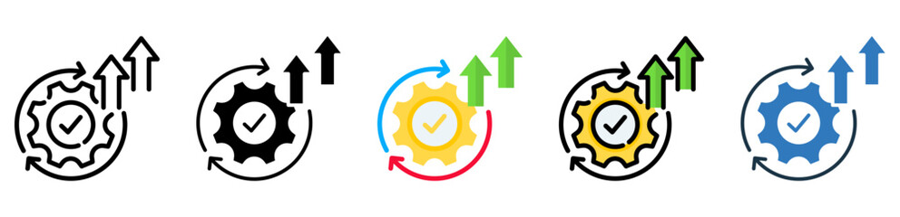Continuous Improvement icon multiple style 