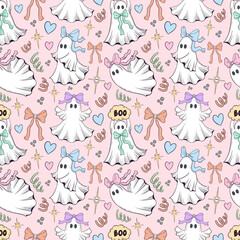 pastel halloween seamless pattern