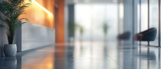 Beautiful blurred modern office interior background