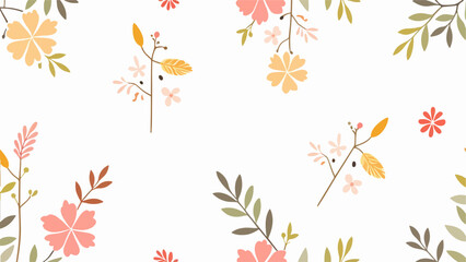  Elegant romantic background with pink roses and leaves on a paper texture background