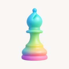 Colorful gradient chess bishop