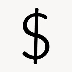 Simple black dollar symbol.