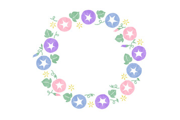 かわいい朝顔のベクターイラストフレーム