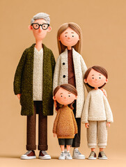 Famille de personnages amusants